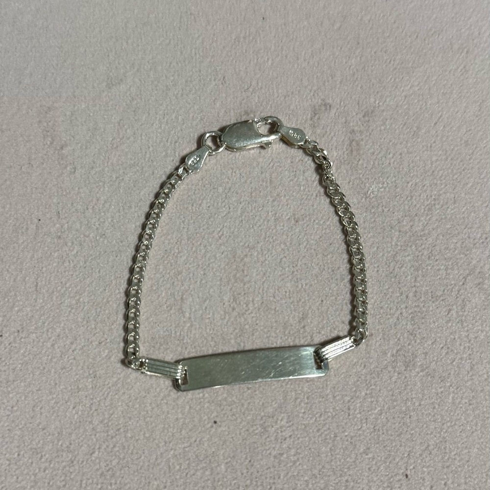 Sterling Silver 925 Curb Link ID Bracelet Engraveable